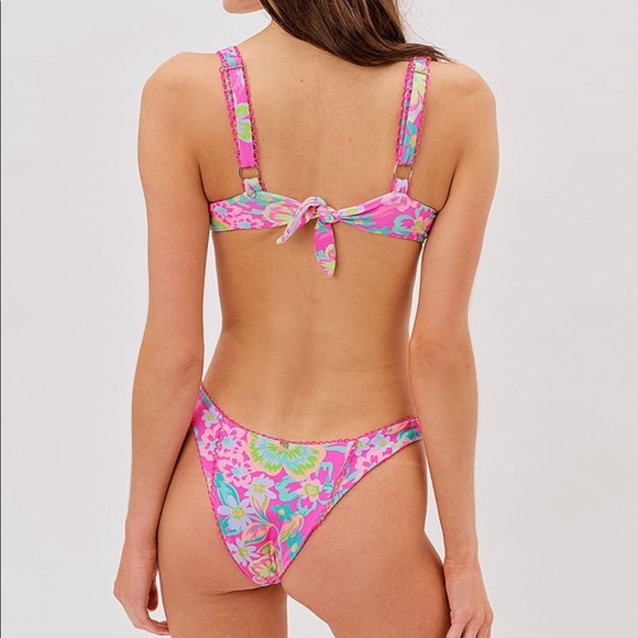 2 PIECE FOR LOVE & LEMONS Lizzy Floral Underwire Swim Top & Bottom set - Picture 7 of 16
